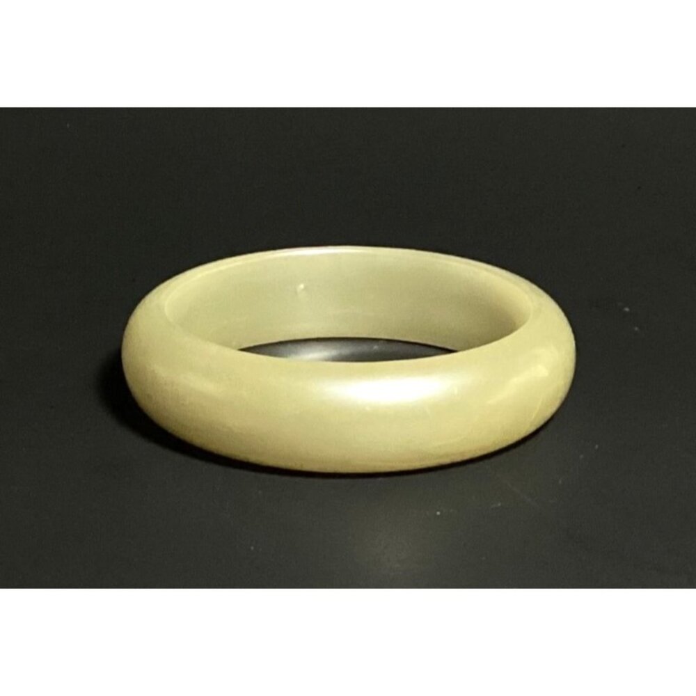Vintage Chunky Domed Lucite Bangle Bracelet with Faux Pearl Finish Minimalist - Picture 5 of 9